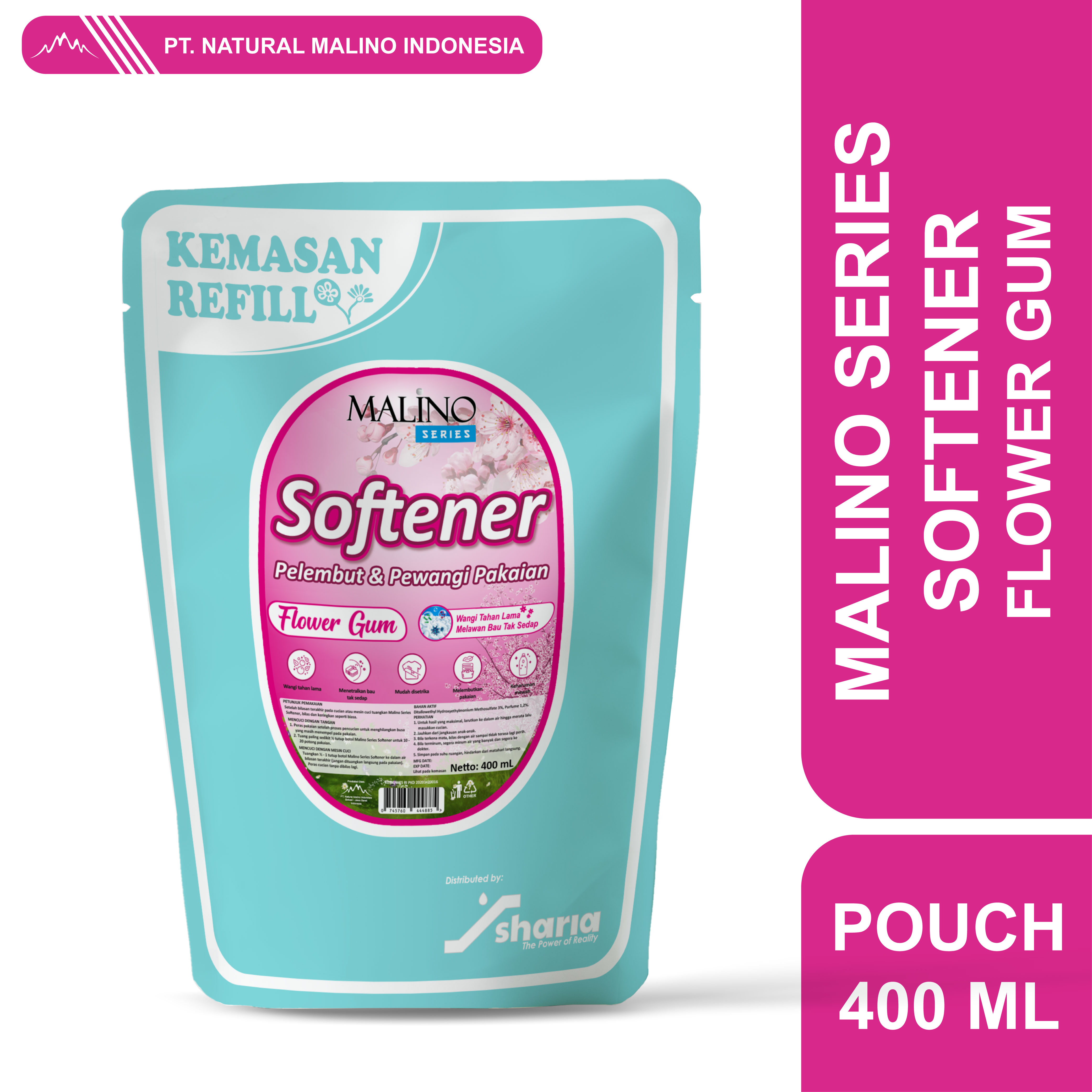 MALINO SERIES SOFTENER FLOWER GUM POUCH 400 ML