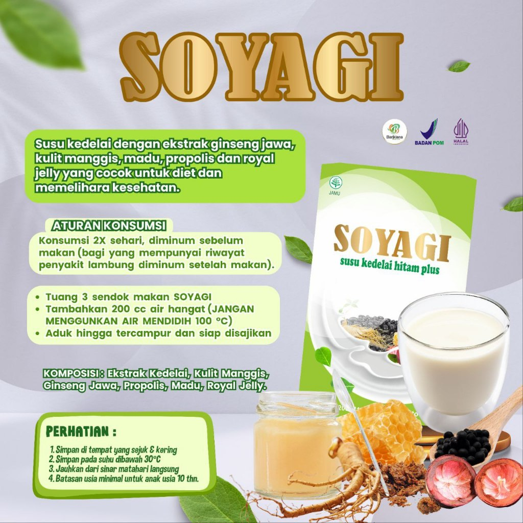 SOYAGI Kedelai Plus Herbal Susu Diet Pengganti Makan Pelangsing ampuh mengecilkan perut buncit